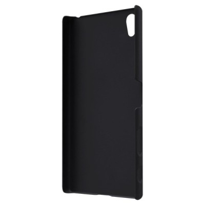 Sony Xperia Z5 Premium Nillkin Frosted Shield juodas plastikinis dėklas + apsauginė ekrano plėvelė / Priedai.lt