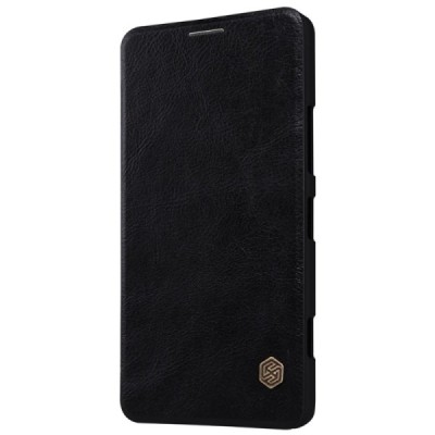 Prabangus „Nillkin“ Qin serijos juodas odinis atverčiamas Microsoft Lumia 950 dėklas / Priedai.lt