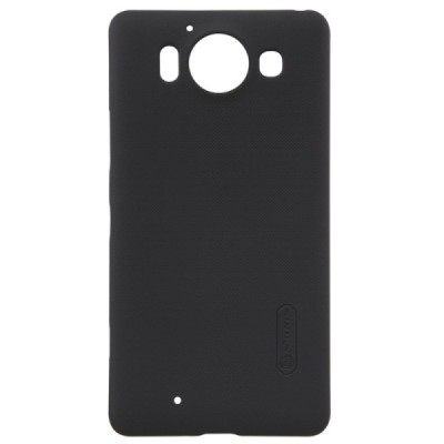 Microsoft Lumia 950 Nillkin Frosted Shield juodas plastikinis dėklas + apsauginė ekrano plėvelė / Priedai.lt