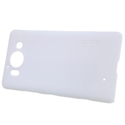 Microsoft Lumia 950 Nillkin Frosted Shield baltas plastikinis dėklas + apsauginė ekrano plėvelė / Priedai.lt