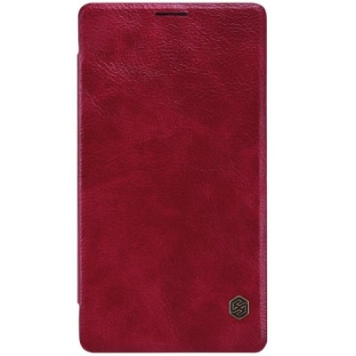 Prabangus „Nillkin“ Qin serijos raudonas odinis atverčiamas Microsoft Lumia 950 XL dėklas / Priedai.lt