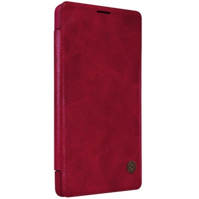 Prabangus „Nillkin“ Qin serijos raudonas odinis atverčiamas Microsoft Lumia 950 XL dėklas / Priedai.lt