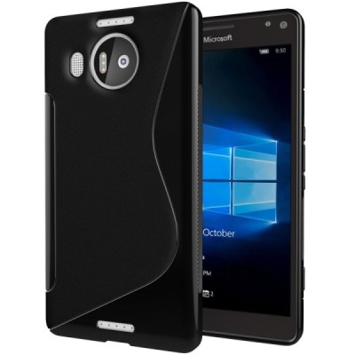 Microsoft Lumia 950 XL kieto silikono TPU juodas dėklas - nugarėlė / Priedai.lt