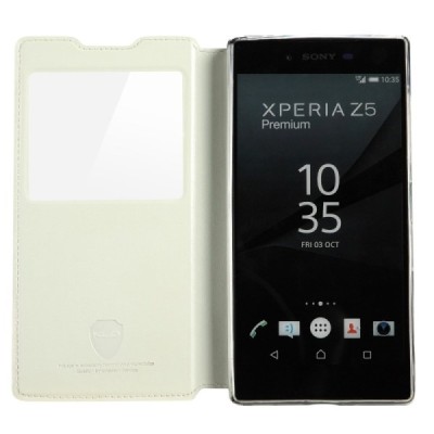 Sony Xperia Z5 Premium „Kalaideng“ Sun atverčiamas baltas dėklas - knygutė / Priedai.lt
