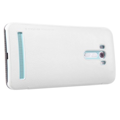 Prabangus „Nillkin“ Qin serijos baltas odinis atverčiamas Asus Zenfone Selfie (ZD551KL) dėklas - knygutė / Priedai.lt