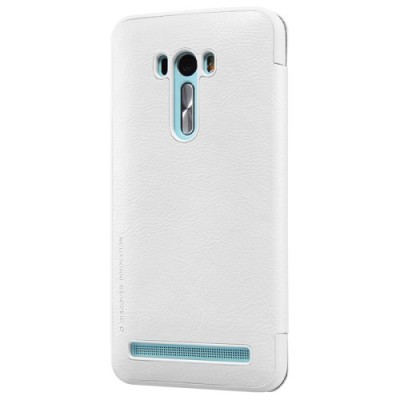 Prabangus „Nillkin“ Qin serijos baltas odinis atverčiamas Asus Zenfone Selfie (ZD551KL) dėklas - knygutė / Priedai.lt
