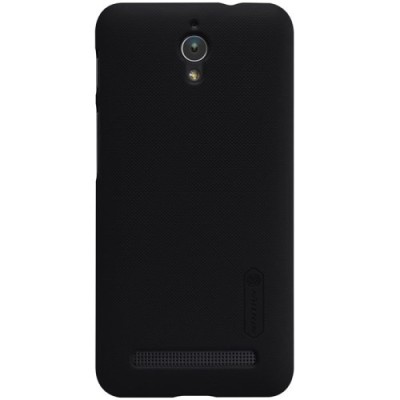 Asus Zenfone C 4.5 (ZC451CG) Nillkin Frosted Shield juodas plastikinis dėklas + apsauginė ekrano plėvelė / Priedai.lt