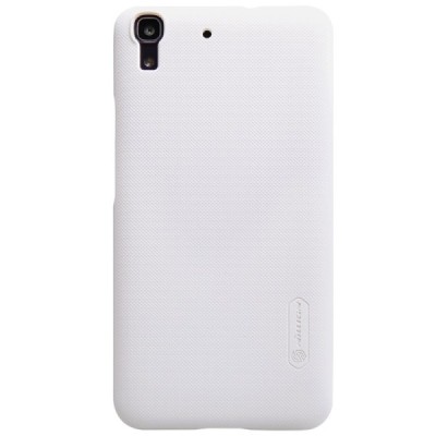 Huawei Y6 Nillkin Frosted Shield baltas plastikinis dėklas + apsauginė ekrano plėvelė / Priedai.lt