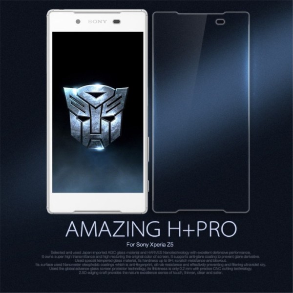 „Nillkin“ 9H Pro Tempered Glass kaitsev ekraaniklaas 0.2 mm + tagumine film (Xperia Z5)