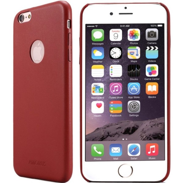 „Amorus“ Slim Leather kaaned - punane (iPhone 6 / 6S)