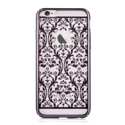 Apple iPhone 6 (6s) Devia Crystal Baroque Swarovski plastikinis skaidrus permatomas juodas dėklas / Priedai.lt
