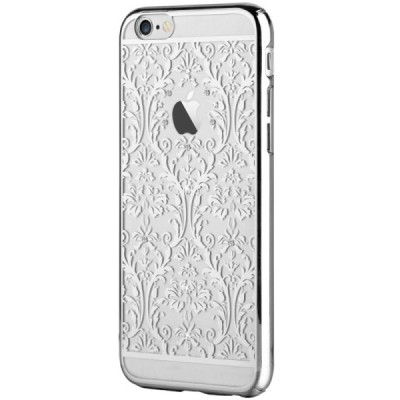 Apple iPhone 6s Plus Devia Crystal Baroque Swarovski plastikinis skaidrus permatomas sidabrinis dėklas su kristalais / Priedai.l