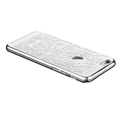 Apple iPhone 6s Plus Devia Crystal Baroque Swarovski plastikinis skaidrus permatomas sidabrinis dėklas su kristalais / Priedai.l