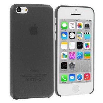 Skaidrus plastikinis juodas Apple iPhone 5C dėklas (dėkliukas) / Priedai.lt