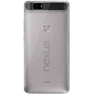 Huawei Nexus 6P skaidrus (permatomas) silikoninis TPU ploniausias pasaulyje pilkas dėklas / Priedai.lt