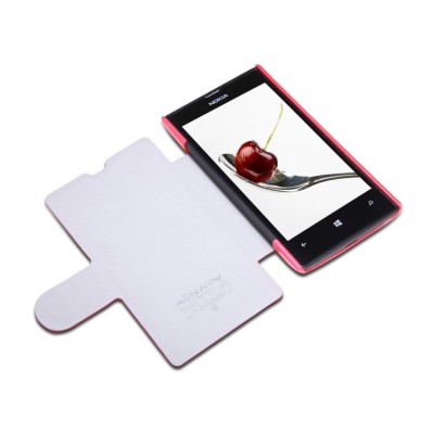 Atverčiamas odinis raudonas „Nillkin“ Fresh Nokia Lumia 520 dėklas (dėkliukas) / Priedai.lt