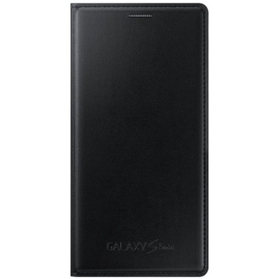Samsung Galaxy S5 mini (G800) originalus Flip Cover atverčiamas juodas odinis dėklas - piniginė / Priedai.lt