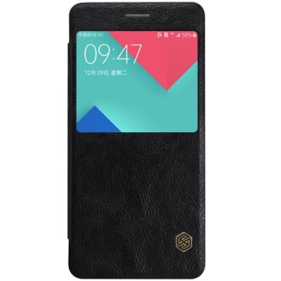 Prabangus „Nillkin“ Qin serijos juodas odinis atverčiamas Samsung Galaxy A5 (2016) A510 dėklas - knygutė / Priedai.lt