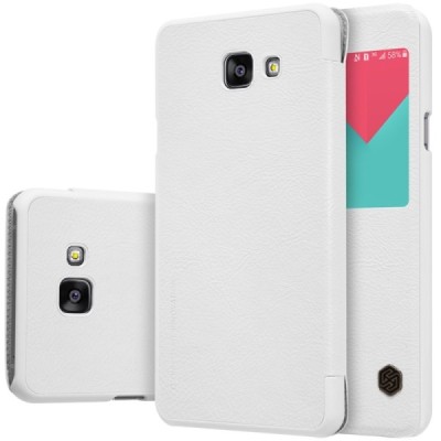 Prabangus „Nillkin“ Qin serijos baltas odinis atverčiamas Samsung Galaxy A5 (2016) A510 dėklas - knygutė / Priedai.lt