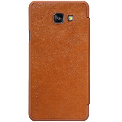 Prabangus „Nillkin“ Qin serijos rudas odinis atverčiamas Samsung Galaxy A5 (2016) A510 dėklas - knygutė / Priedai.lt