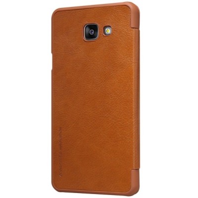 Prabangus „Nillkin“ Qin serijos rudas odinis atverčiamas Samsung Galaxy A5 (2016) A510 dėklas - knygutė / Priedai.lt