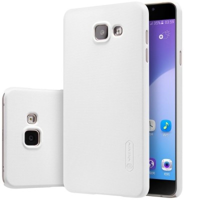 Samsung Galaxy A5 (2016) A510 Nillkin Frosted Shield baltas plastikinis dėklas + apsauginė ekrano plėvelė / Priedai.lt