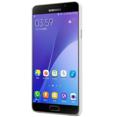 Samsung Galaxy A5 (2016) A510 Nillkin Frosted Shield baltas plastikinis dėklas + apsauginė ekrano plėvelė / Priedai.lt