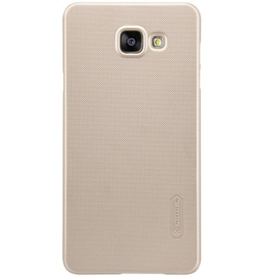 Samsung Galaxy A5 (2016) A510 Nillkin Frosted Shield auksinis plastikinis dėklas + apsauginė ekrano plėvelė / Priedai.lt