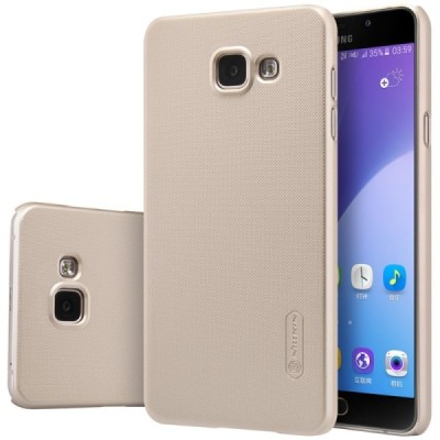 Samsung Galaxy A5 (2016) A510 Nillkin Frosted Shield auksinis plastikinis dėklas + apsauginė ekrano plėvelė / Priedai.lt