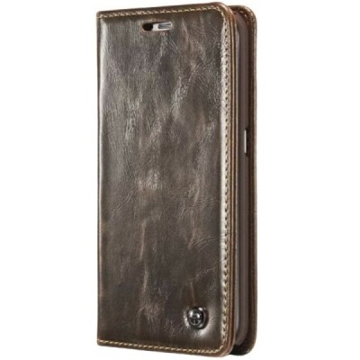 Samsung Galaxy S6 Edge (G925) „CaseMe“ solidus atverčiamas rudas odinis dėklas - knygutė / Priedai.lt