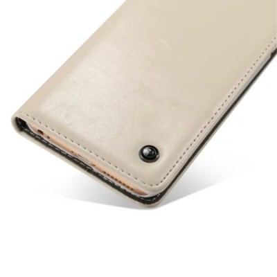 Apple iPhone 6 (6s) „CaseMe“ solidus atverčiamas baltas odinis dėklas - knygutė / Priedai.lt