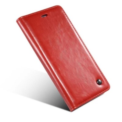 Apple iPhone 6 (6s) „CaseMe“ solidus atverčiamas raudonas odinis dėklas - knygutė / Priedai.lt