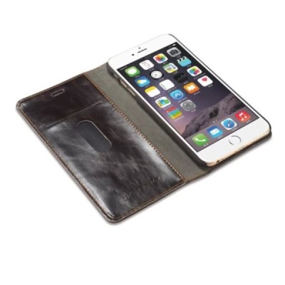 Apple iPhone 6 (6s) „CaseMe“ solidus atverčiamas rudas odinis dėklas - knygutė / Priedai.lt