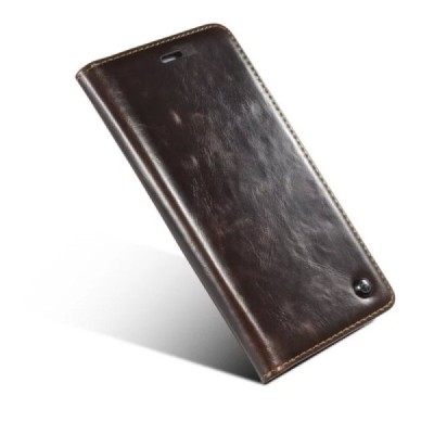 Apple iPhone 6 (6s) „CaseMe“ solidus atverčiamas rudas odinis dėklas - knygutė / Priedai.lt