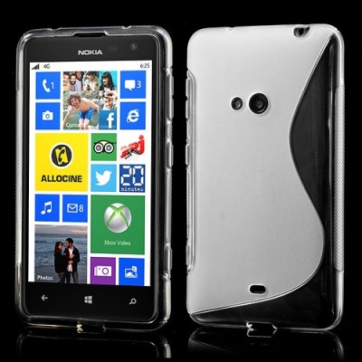 Skaidrus - matinis silikoninis Nokia Lumia 625 dėklas (dėkliukas) / Priedai.lt