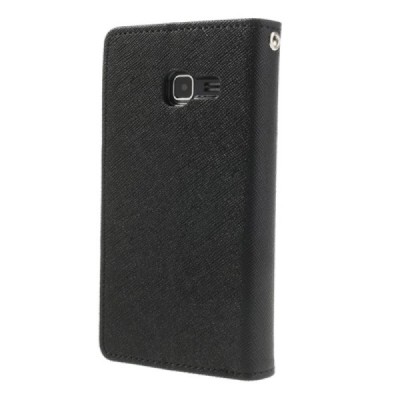Samsung Galaxy Trend Lite (S7390) Mercury juodas atverčiamas dėklas - piniginė / Priedai.lt