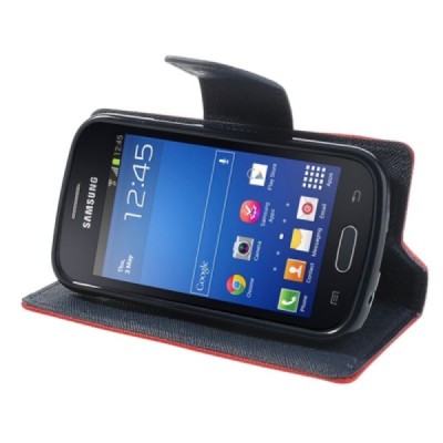 Samsung Galaxy Trend Lite (S7390) Mercury raudonas atverčiamas dėklas - piniginė / Priedai.lt
