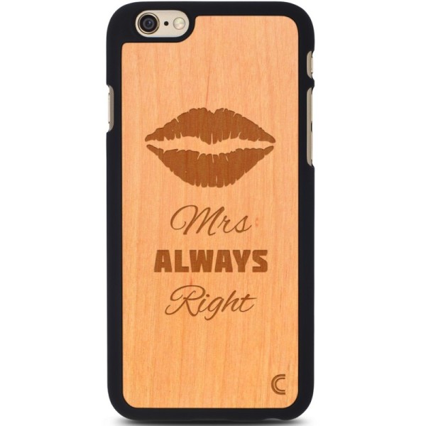 „Crafted Cover“ looduslik puit kaaned - Mrs Always Right (iPhone 6 / 6s)