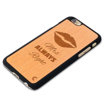 Apple iPhone 6 (6s) „Crafted Cover“ Mrs Always Right natūralaus medžio dėklas (šviesus medis, alksnis) / Priedai.lt