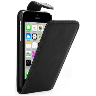 Odinis atverčiamas (vertikaliai) juodas Apple iPhone 5C dėklas (dėkliukas) / Priedai.lt