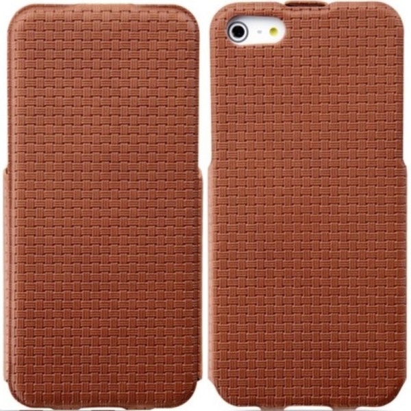 „Banpa“ Woven vertikaalselt tahke kaaned - pruun (iPhone 5 / 5S / SE 2016)