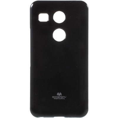 LG Nexus 5X Mercury juodas kieto silikono TPU dėklas - nugarėlė / Priedai.lt