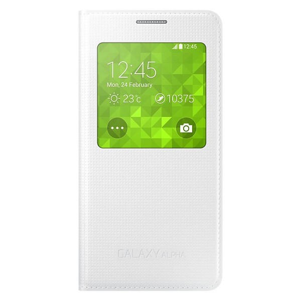 „Samsung“ S View Cover tahke kaaned - valge (Galaxy Alpha)