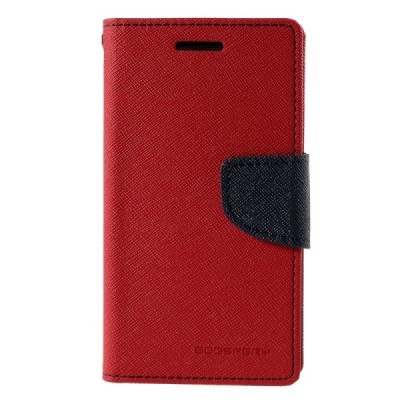 Samsung Galaxy J1 (J100) Mercury raudonas atverčiamas dėklas - piniginė / Priedai.lt
