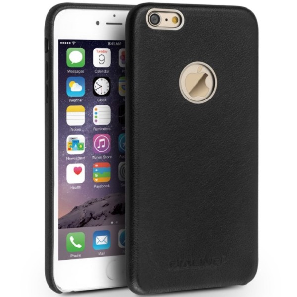„QIALINO“ Slim Leather kaaned - must (iPhone 6 / 6S)