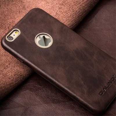„QIALINO“ Slim Leather Apple iPhone 6s tamsiai rudas odinis dėklas - nugarėlė / Priedai.lt