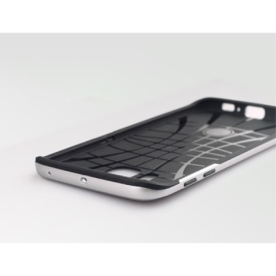 Samsung Galaxy S6 Edge G925 „IPAKY“ kieto silikono TPU juodas (sidabriniais apvadais) dėklas - nugarėlė / Priedai.lt