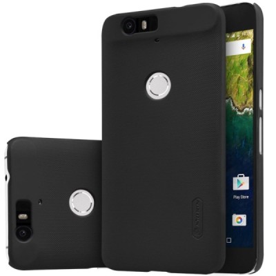 Huawei Nexus 6P Nillkin Frosted Shield juodas plastikinis dėklas + apsauginė ekrano plėvelė / Priedai.lt