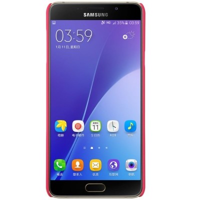 Samsung Galaxy A5 2016 (A510) Nillkin Frosted Shield raudonas plastikinis dėklas + apsauginė ekrano plėvelė / Priedai.lt