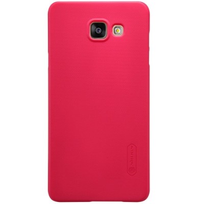 Samsung Galaxy J5 Nillkin Frosted Shield raudonas plastikinis dėklas + apsauginė ekrano plėvelė / Priedai.lt